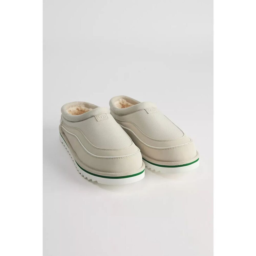 UGG Tasman Cali Wave Slippers Clog Grey Linen House Shoes Men's 8 Women's 9